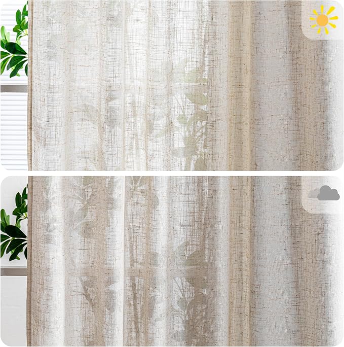 MYSKY HOME Linen Curtains 95 Inches Long - Image 3