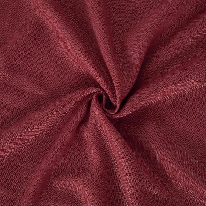 BGment Burgundy Linen Curtains 72 Inches Long - Image 9