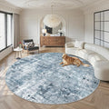 Soalmost Round Rugs 9ft Living Room Circle Area Rug 9x9 Blue/Grey Vintage | by Soalmost