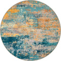 Round Area Rug Living Room: 4 ft Modern Washable Indoor Carpet | by FXRHLP