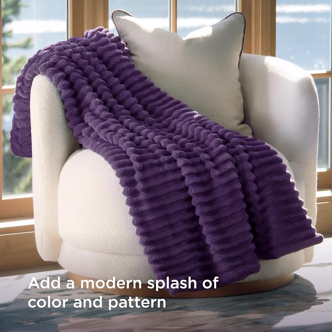 Bedsure Soft Twin XL Blanket for Bed Dorm Purple 66"x90" | Birthday Gifts for - Image 3