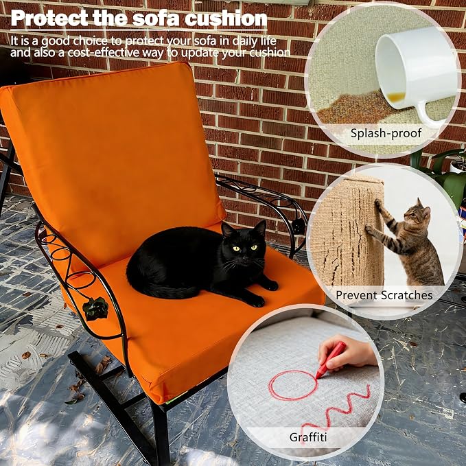 Sqodok Outdoor Cushion Covers 21x19 inch, Wicker Chair - Image 7