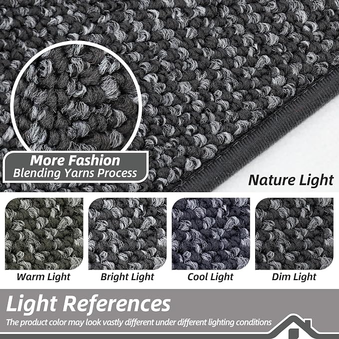 BEQHAUSE Dirt Trapper Door Mat 32"x48", Non-Slip Washable Doormat, Charcoal | - Image 5