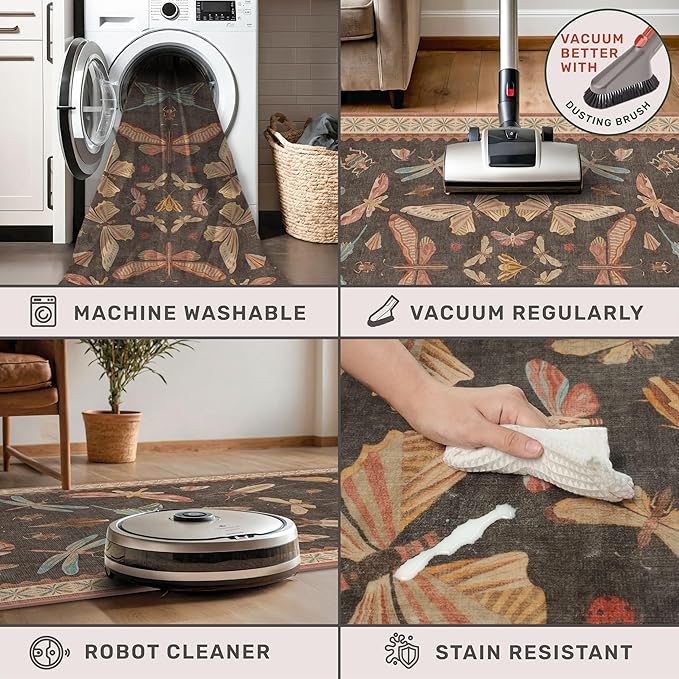 Boho Runner Rug 3x8, Stain Resistant Indoor Carpet - Image 5