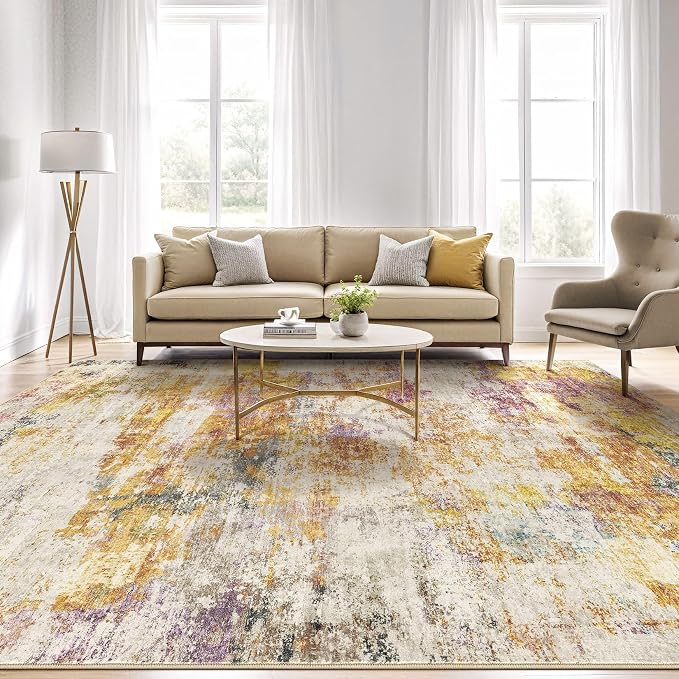 LOONGRUG 7x10 Area Rug Washable Large Neutral Modern Living Room Rugs | - Image 5