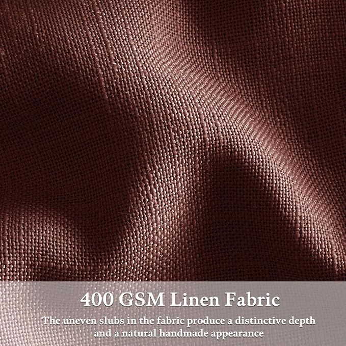 Pinch Pleated Rust Brown Linen Blend Semi Sheer Curtains 105 Inch Length | - Image 4