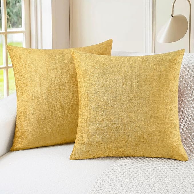 CaliTime Decorative Couch Throw Pillow Covers 26 X 26 Inches Gold | Pack of 2 by CaliTime