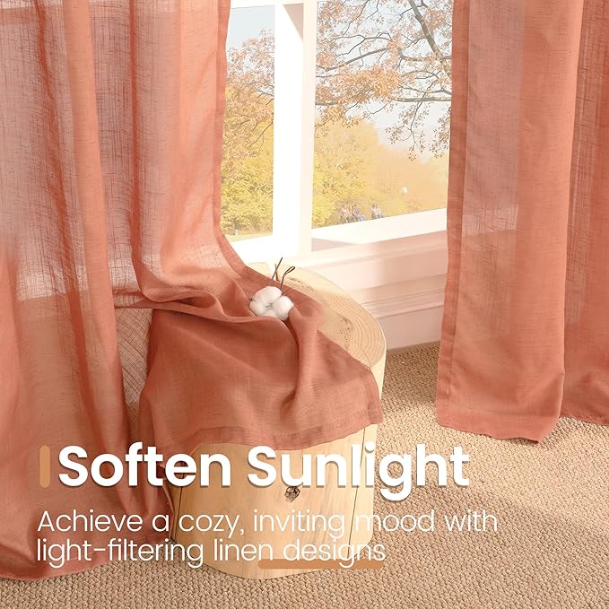 BGment Linen Short Curtains 40 Inch Length - Image 5