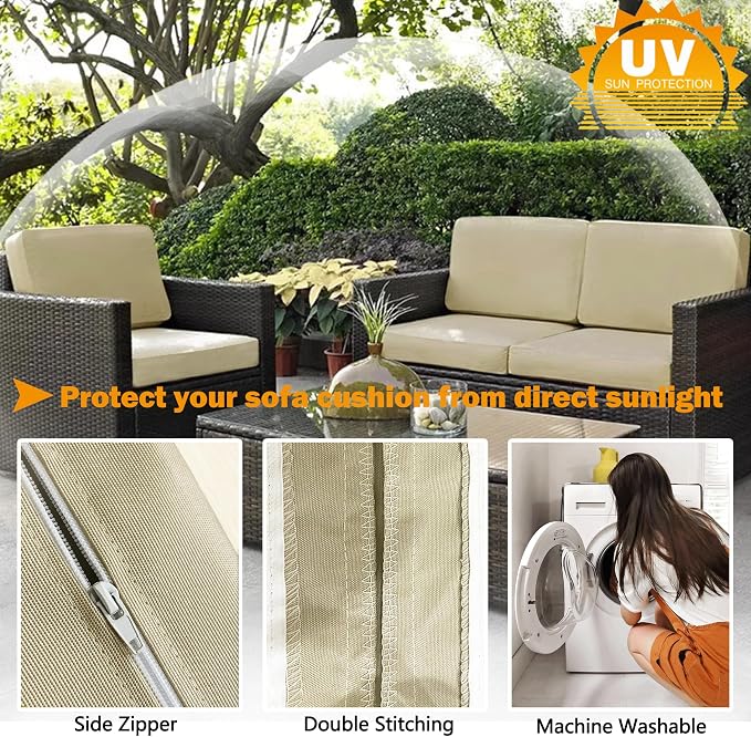 Sqodok Patio Cushion Cover 18x18 inch, Outdoor Seat Cushion Slip Cover - Image 5