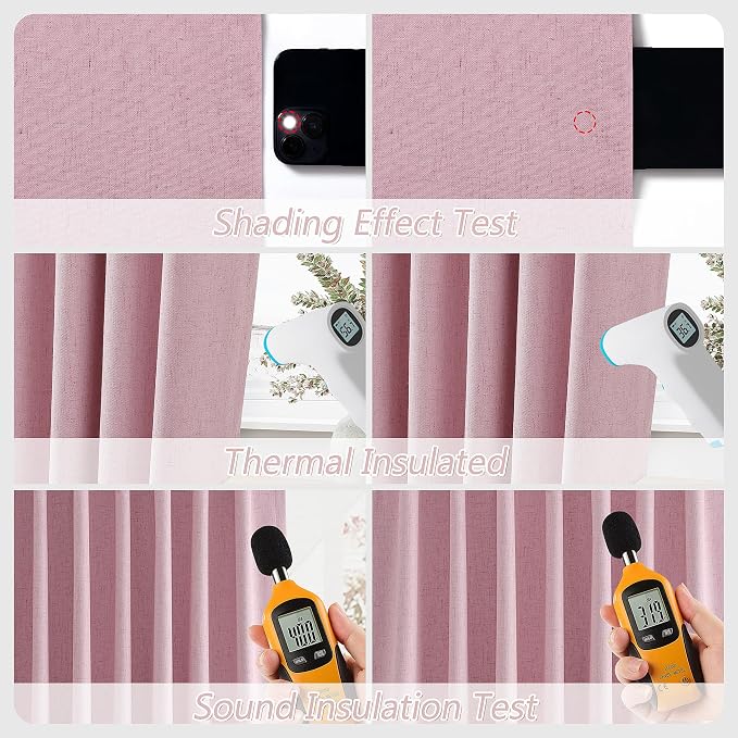 100% Blackout Curtains 90 Inch Length 2 Panels Set - Image 5