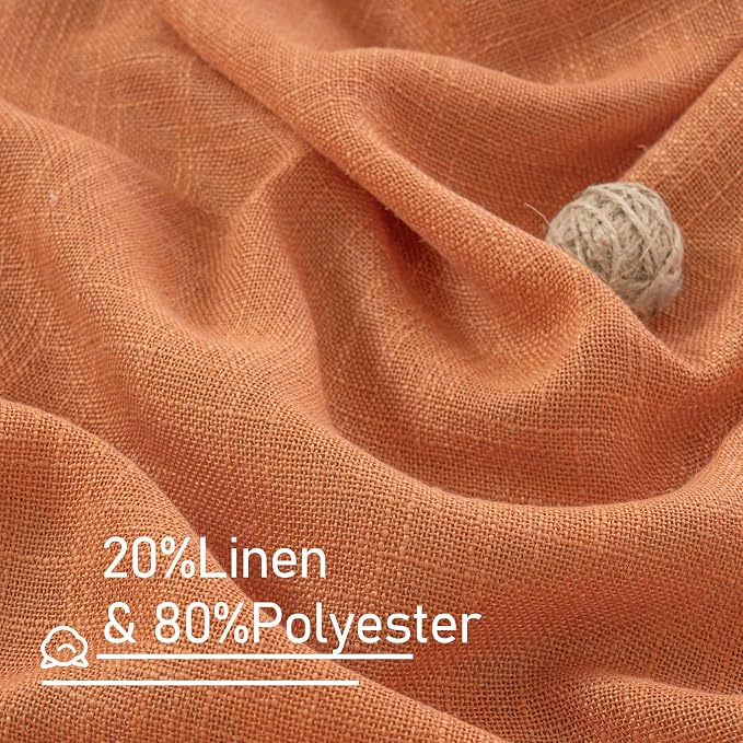 Burnt Orange 78 inch Linen Curtains - Image 3