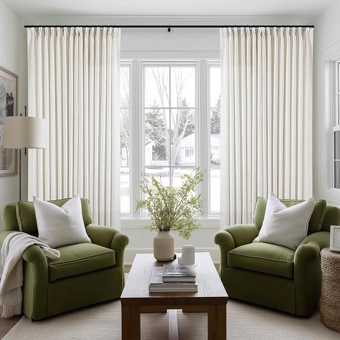 Natural Pinch Pleated Linen 96 Inch Curtains 100 Inch Width | Memory Trained - Image 7