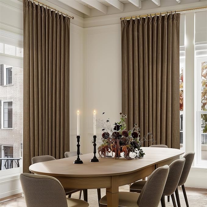 Extra Wide 120 Inch Long Pleat Curtains 70 Inch Wide Dutch Cocoa | Pinch Pleat - Image 7