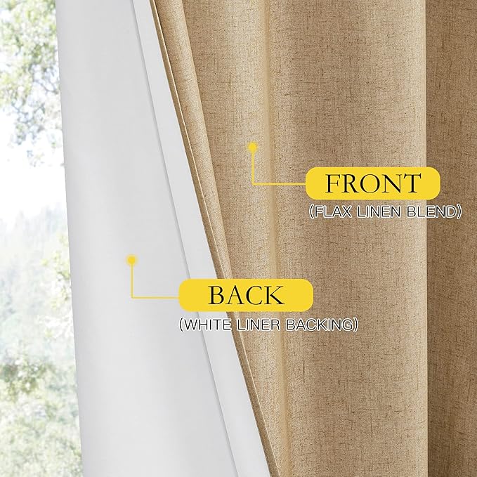 NICETOWN Full Shade Curtain Panels, 62 x 63 inch, Pair of Energy Smart & Noise - Image 5