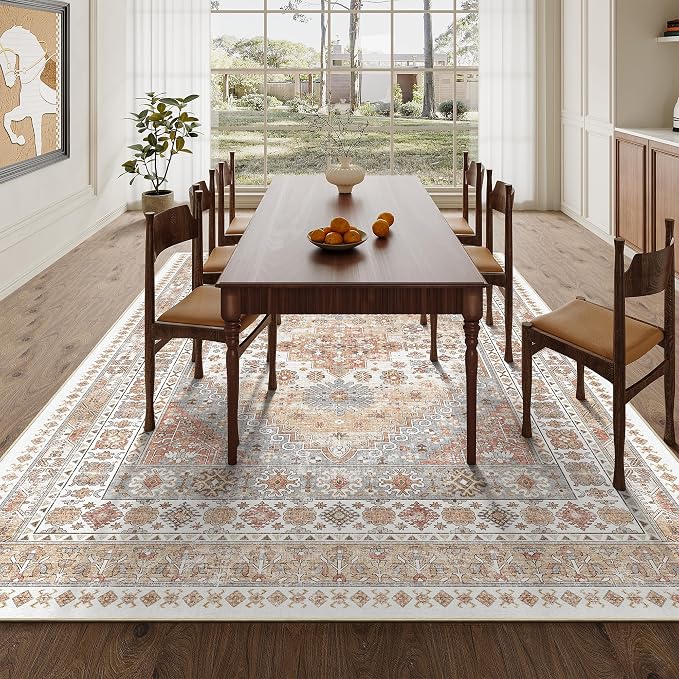 7x9 Area Rugs for Living Room, Large Washable Rug, Dining Room, Low Pile - Image 8