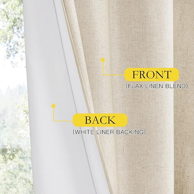 NICETOWN Full Shade Curtain Panels, 62 x 63 inch, Pair of Energy Smart & Noise - Image 5