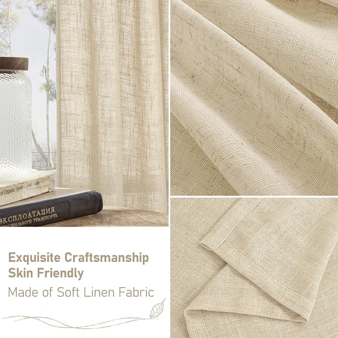 Short Window Linen Curtains 30 Inch Length - Image 6