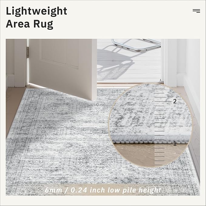 Soalmost Washable Hallway Runner Rug 4x10 Kitchen Entry Rugs Non-Slip, Stain - Image 7