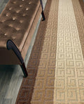 Custom Length Hallway Runner Rug, Slip Resistant, Meander Brown, 26 Inch X 10 by ORFAHOME