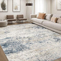 DMOYEST Area Rug Living Room Rugs 10x12 Washable Abstract Beige Blue Carpet | by DMOYEST