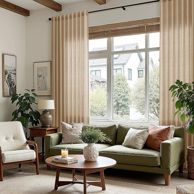 Sand Beige Curtains 120 Inches Long - Image 7