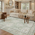 Soalmost 6x9 Area Rug for Living Room Washable Rugs Non-Slip Green/Brown | by Soalmost