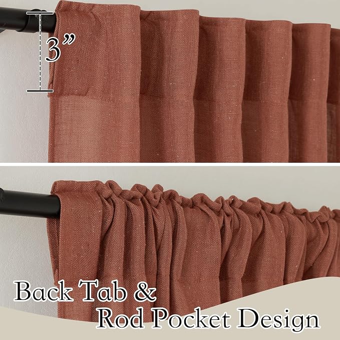 RYB HOME Light Filtering Linen Sheer Curtains 72 inch Long - Image 3