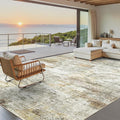 Soalmost Washable Area Rug 8x10 Large Soft Living Room Rugs Grey/Rust | Vintage by Soalmost