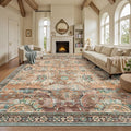 8x10 Area Rugs, Vintage Retro Soft Washable Rug, Non-Slip Low Pile Rugs by Yarooge