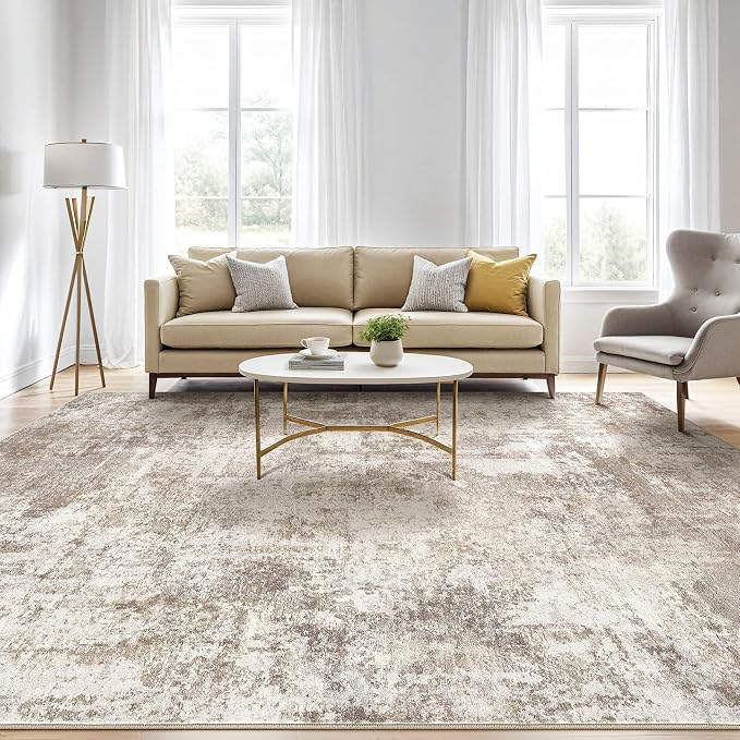 LOONGRUG 10x14 Area Rugs Washable Large Neutral Modern Living Room Rug | - Image 5