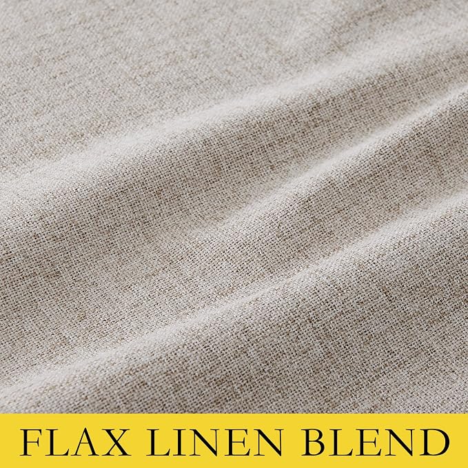 NICETOWN Rod Pocket Full Blackout Natural Linen Curtains 108" Length - Image 9