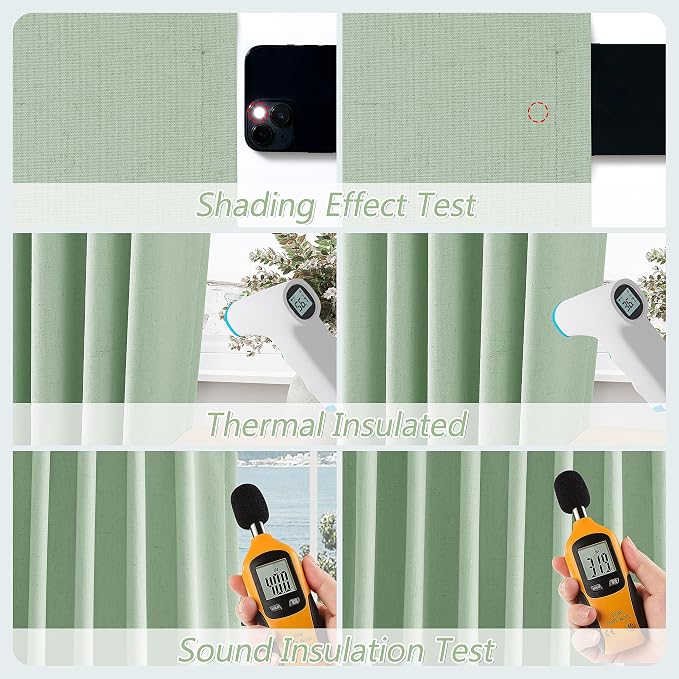 100% Blackout Curtains 102 Inch Length 2 Panels Set - Image 5