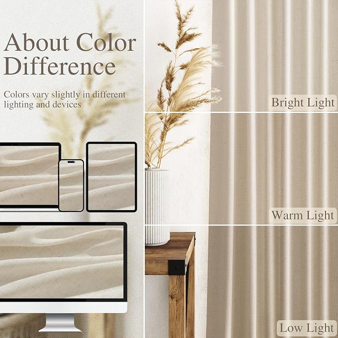 Birch Beige Linen 112 Inch Curtains - Image 3
