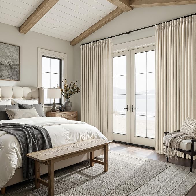 Extra Wide Linen Sheer Curtains 90 Inches Long 2 Panels Set - Image 7