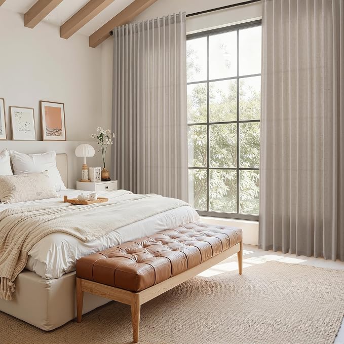 Ecru Linen Curtains 84 Inches Long - Image 7