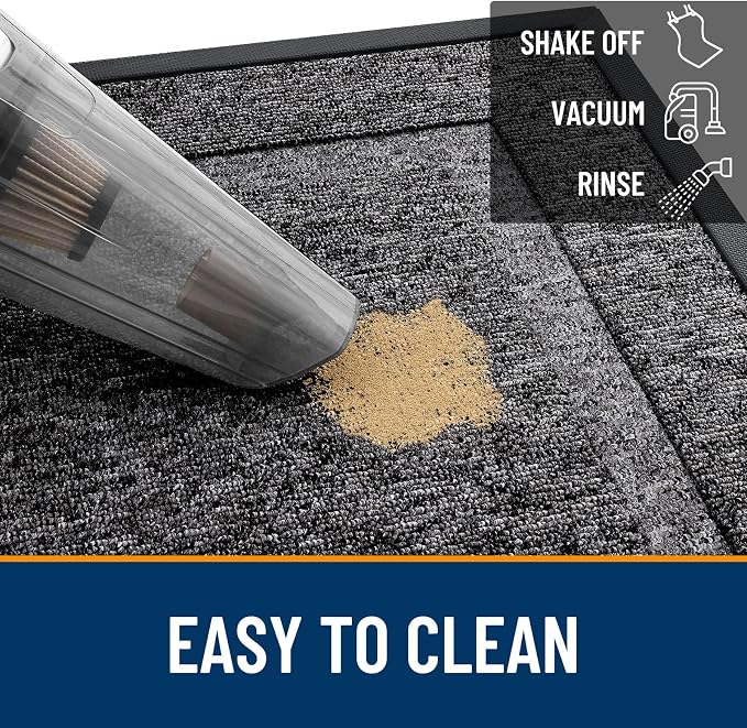 OLANLY Front Door Mat Outside 47x17, All-Season Heavy-Duty Rubber Doormat | - Image 5