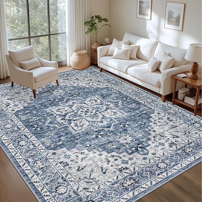 6x9 Area Rugs Living Room: Washable Vintage Rug - Image 3
