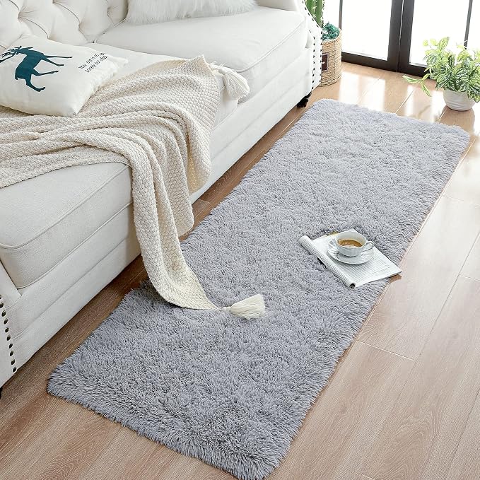 Chicrug Soft Runner Rugs for Bedroom Living Room Plush Fluffy Rug 3x10 | Shag - Image 4