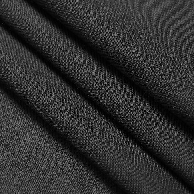 Black Kitchen Cafe Curtains 45 Inch Length 2 Panel Set Back Tab Pocket Semi - Image 6