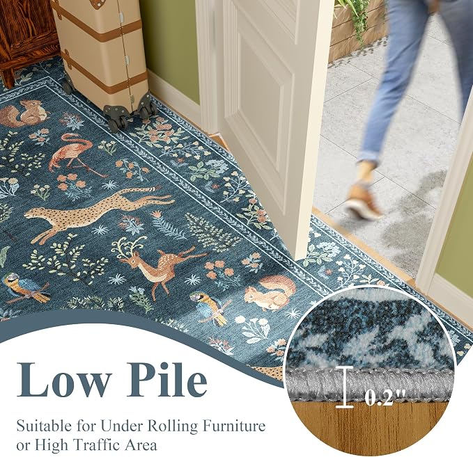 DUKINO 2.6x8 Rug for Hallway, Washable Kitchen Runner Rug Non Slip, Stain - Image 7