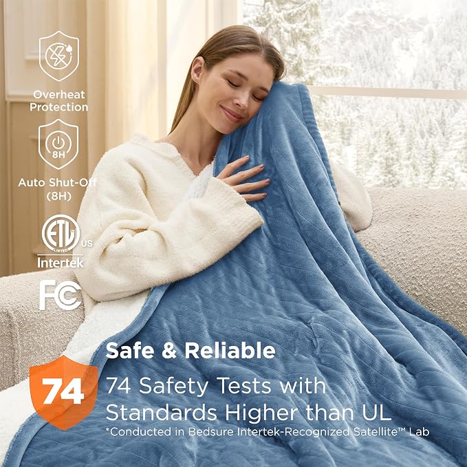 Bedsure Heated Blanket Throw, Soft Electric Blanket - Image 7