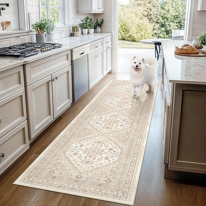 Area Rugs 5x7 Washable Rugs for Living Room, Cream/Beige | Area Rug for Bedroom - Image 9