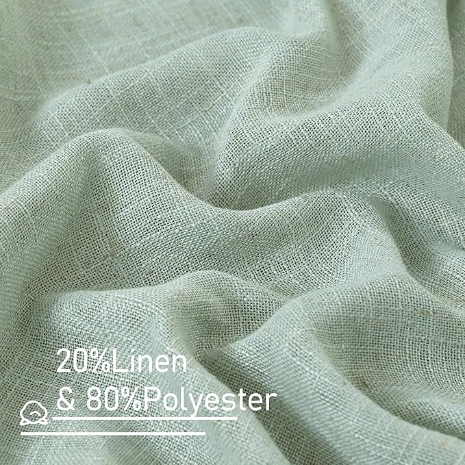 Light Sage Linen Curtains 45 Inches Long - Image 3