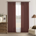 Pinch Pleated Curtains 90 Inch Long Thick Linen Rust Brown Semi Sheer Curtain by Twodrapes