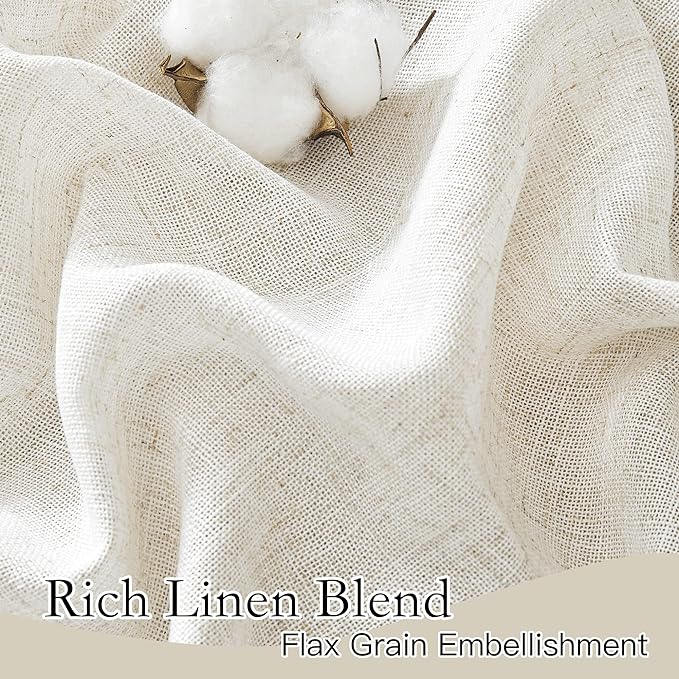 RYB HOME Linen Semi Sheer Curtains - Image 3
