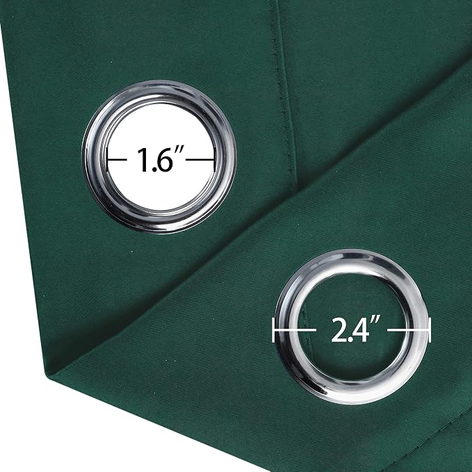 Dark Green Thermal Blackout Curtains/38 x 84 Inch/Set of 2 Panels Room - Image 6