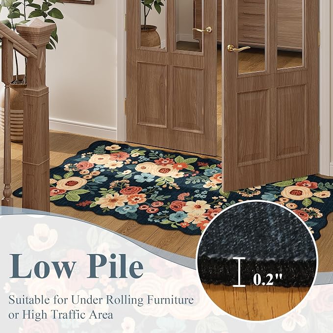 DUKINO 3x10 Runner Rug, Non Slip Floral Washable Rug - Image 8