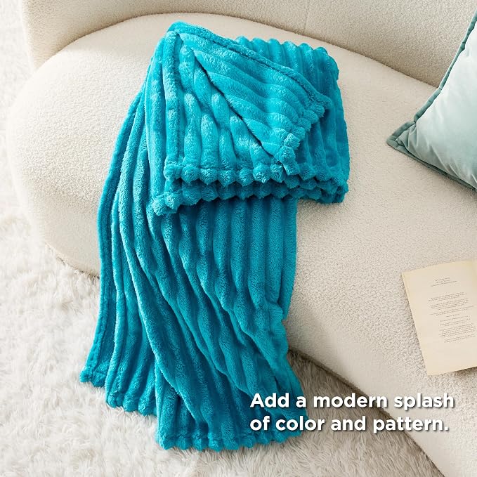 Bedsure Soft Throw Blanket for Couch Decor Gifts Teal 50"x70" | Birthday Gifts - Image 6