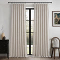 Pleated Greyish Brown Light Filtering 102 Inch Long Curtains 2 Panels Set by PleatedDrapes