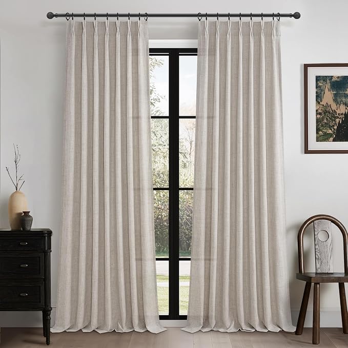 Extra Wide 70 Inch Pinch Pleated Curtains 84 Inch Length 2 Panels Set by PleatedDrapes